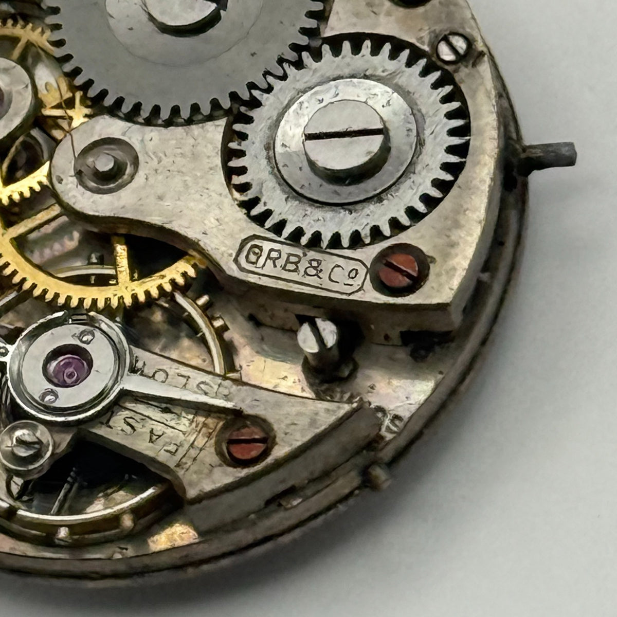GRB & Co Trench Watch Movement - Roman Numerals - For Parts / Repair - 24.8mm