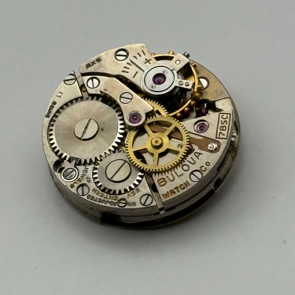 Bulova 7BSC Watch Movement Red Sweep Seconds Hand 17J Swiss Parts Repair 17.1mm