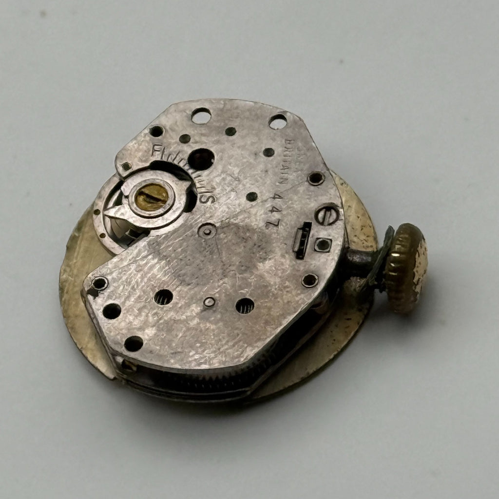 Timex 447 Watch Movement Gt. Britain Manual Wind Vintage Parts Repair 15.1mm