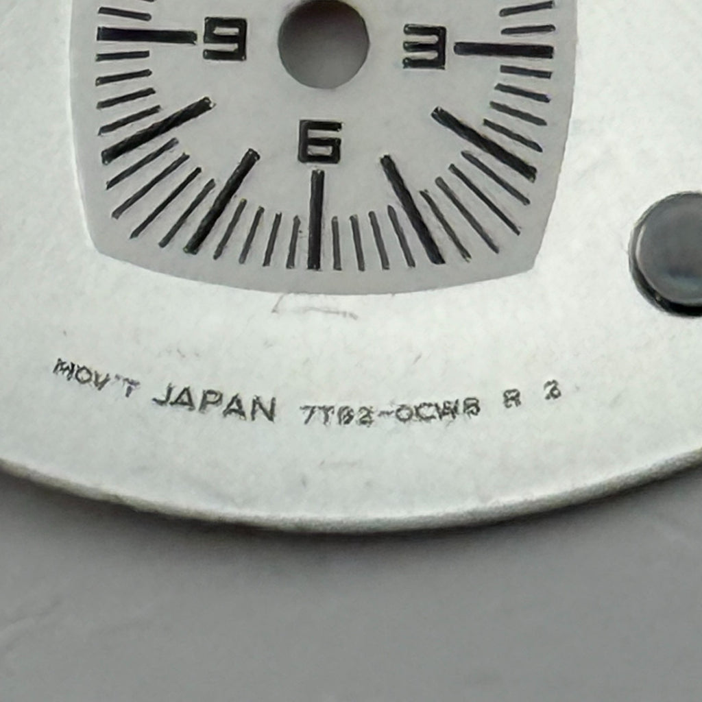 Seiko 7T62-0CW8 Watch Dial Chronograph 50M Silver Spare Parts Repair 29.9mm