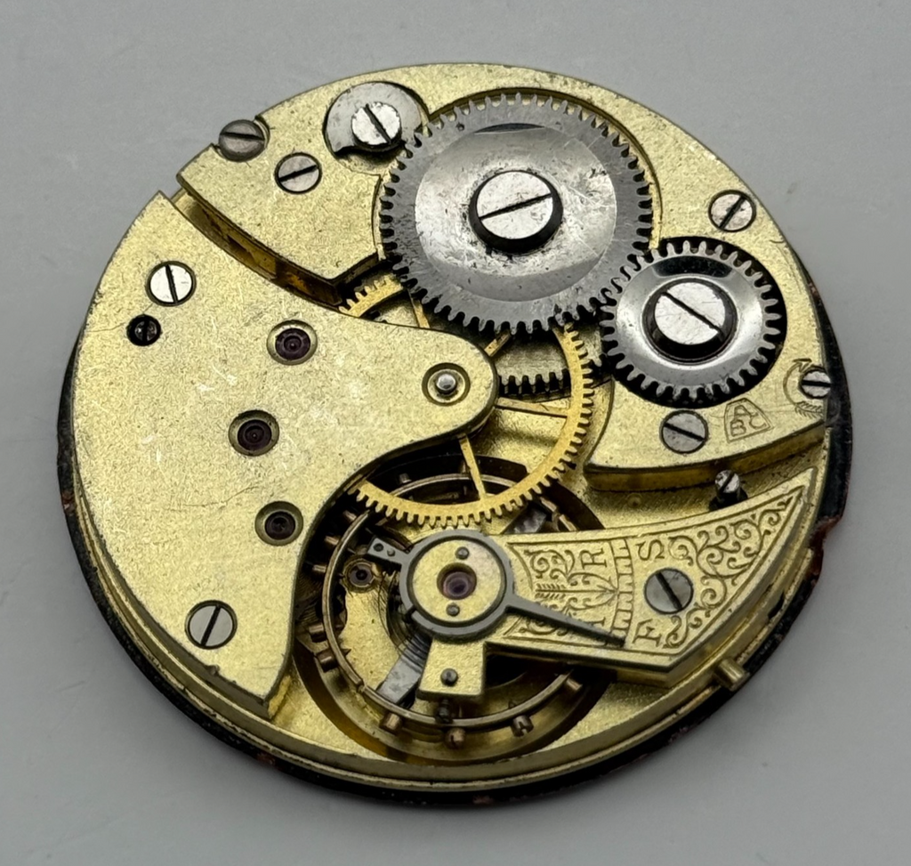 ABC Pocket Watch Movement Running Open Face 24 Hour Dial Parts Repair 40mm