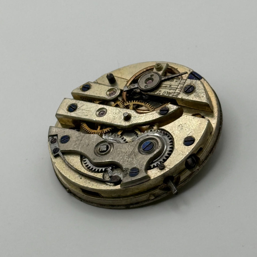 Cylinder Escapement Pocket Watch Movement - Unidentified - Parts / Repair 33.9mm