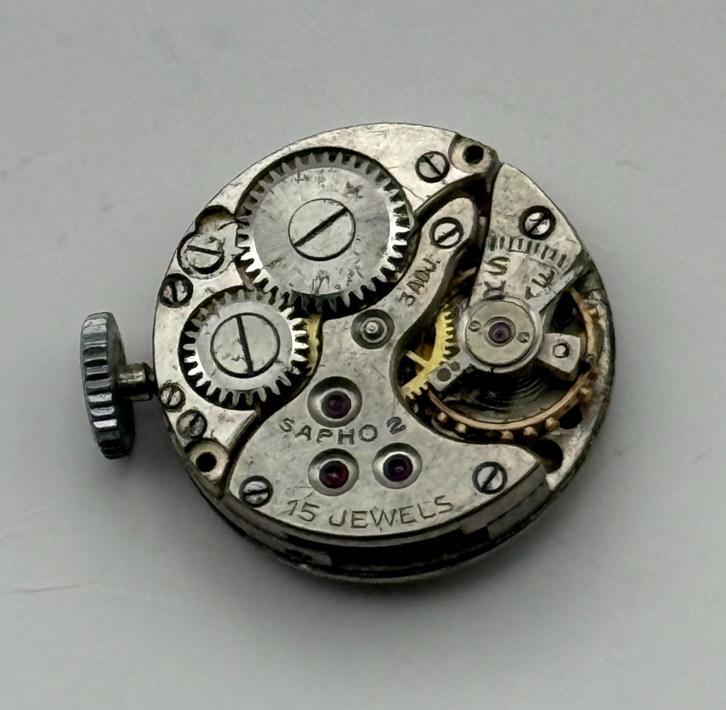 Sapho 2 Watch Movement - 15 Jewels 3 ADJ. - For Parts / Repair - 15.1mm