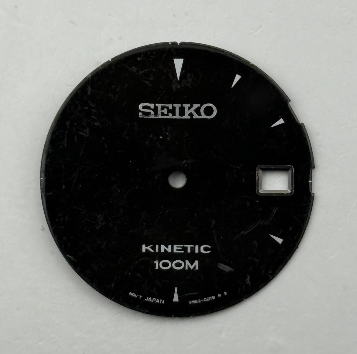 Seiko 5M62-0D78 Watch Dial Kinetic 100M Black Japan Spare Parts Repair 28.4mm