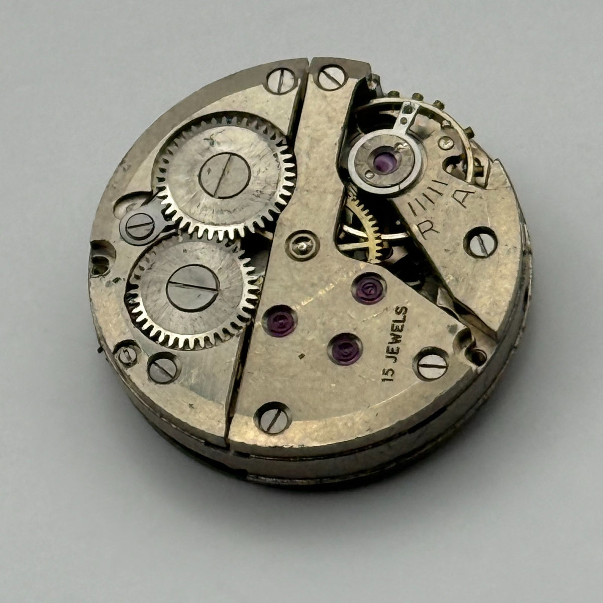 Unidentified Watch Movement Arnex 15 Jewels Swiss Manual Wind Parts 19.6mm