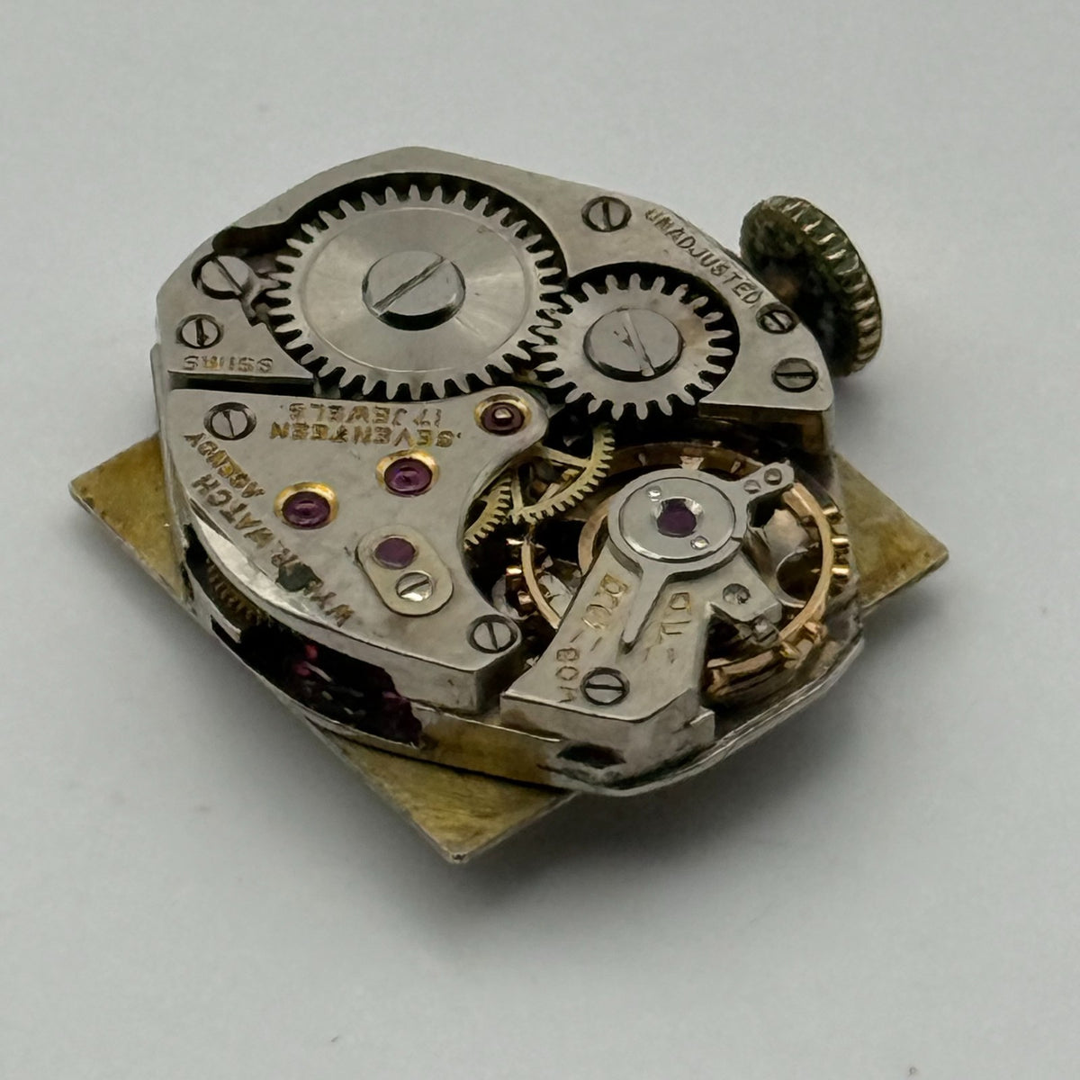 Wyler Incaflex Watch Movement 17 Jewels Swiss Manual Wind Parts Repair 15mm