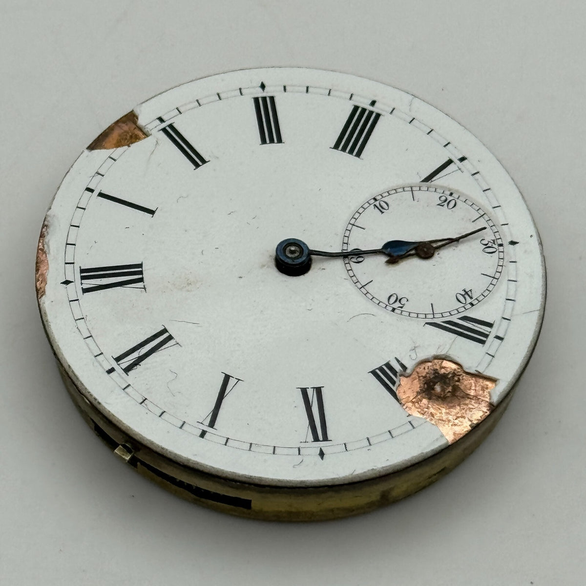 Antique Pocket Watch Movement Key Wound Parts Repair Spares 42.7mm