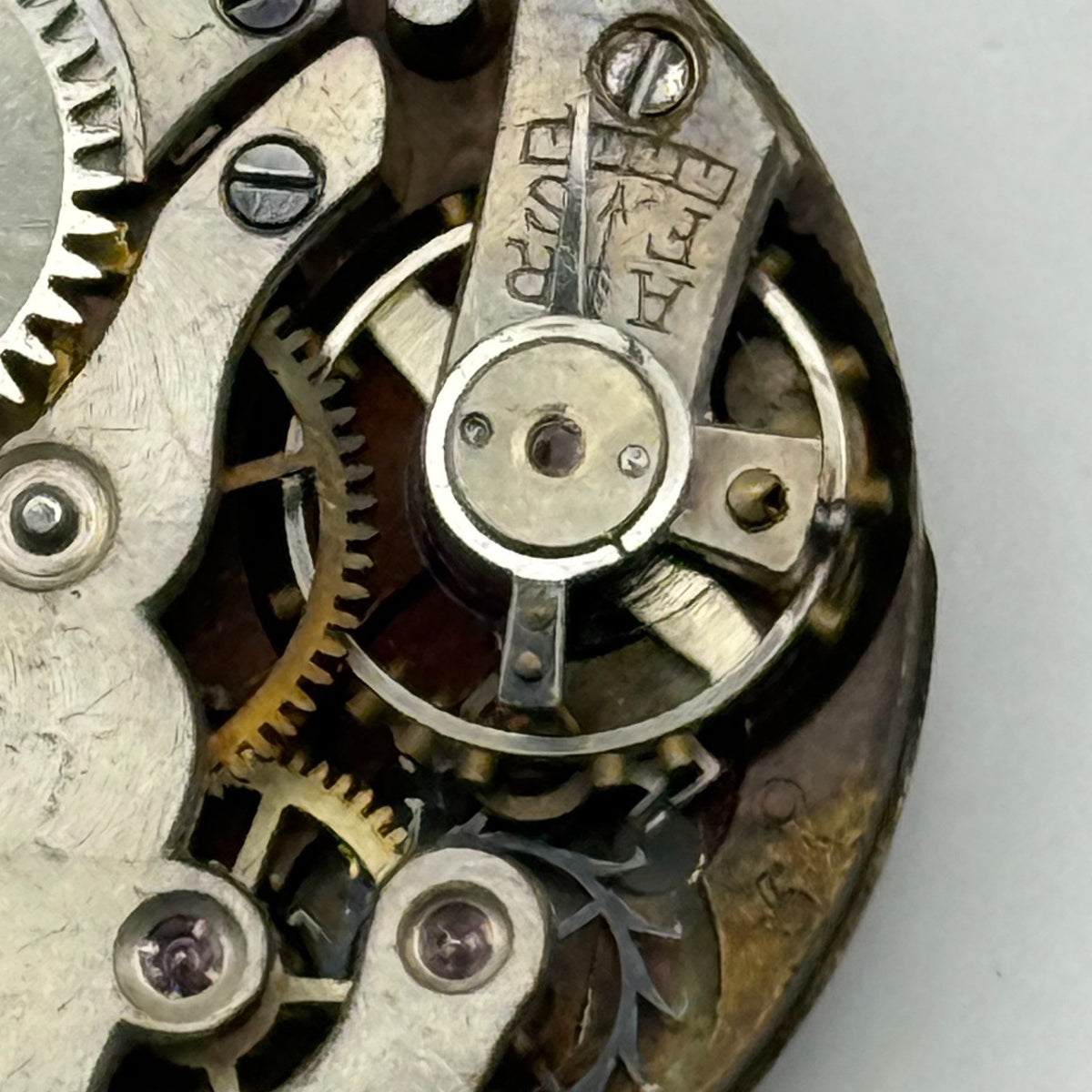 Unidentified Watch Movement Running Swiss Made Manual Wind Parts Repair 23.6mm