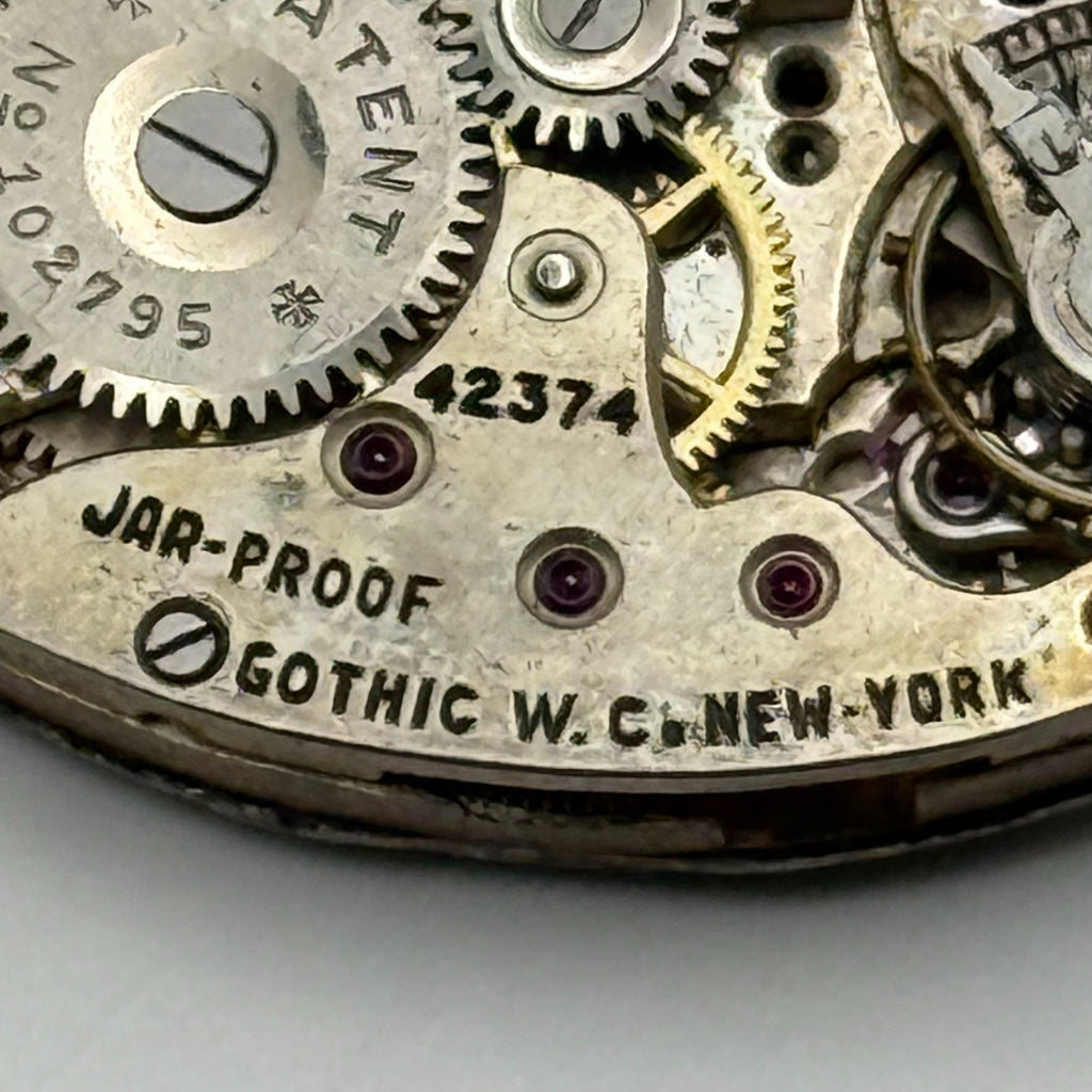 Gothic Jar-Proof Watch Movement New York American Ladies 15 Jewels Parts 14.8mm