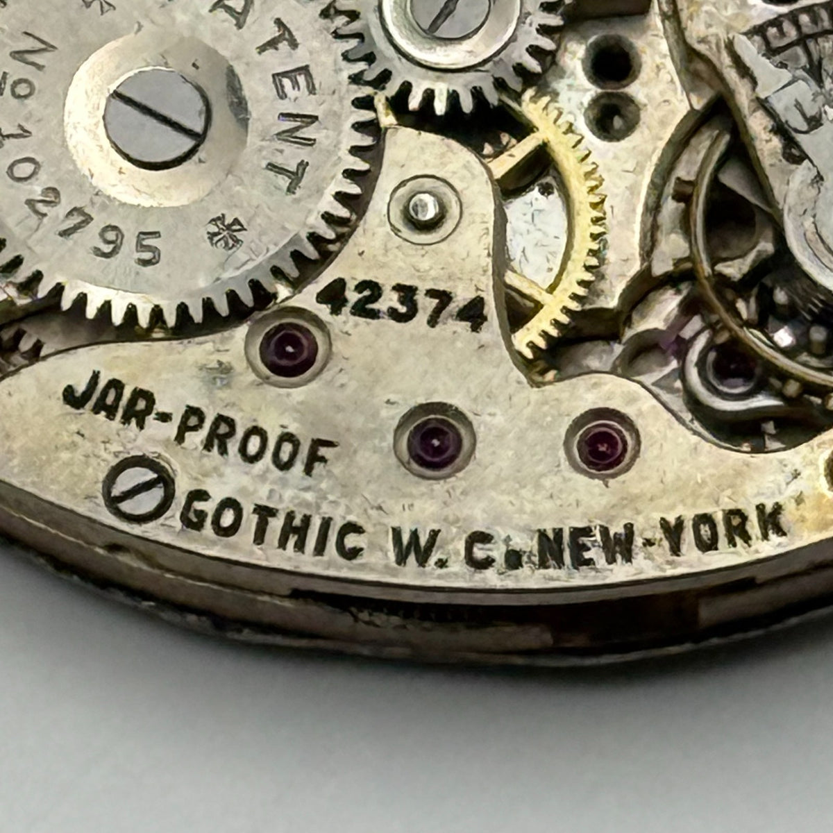 Gothic Jar-Proof Watch Movement New York American Ladies 15 Jewels Parts 14.8mm