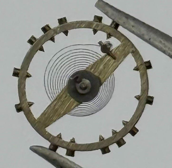 ETA 2412 Balance Wheel Complete And Spring 6¾’’’ 1257 M Watch Movement Parts NOS