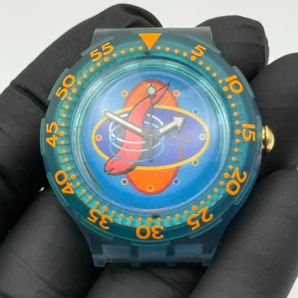 Vintage Swatch Scuba 200 Watch SDN115 Underpressure 1994 ETA Quartz 40mm Parts 