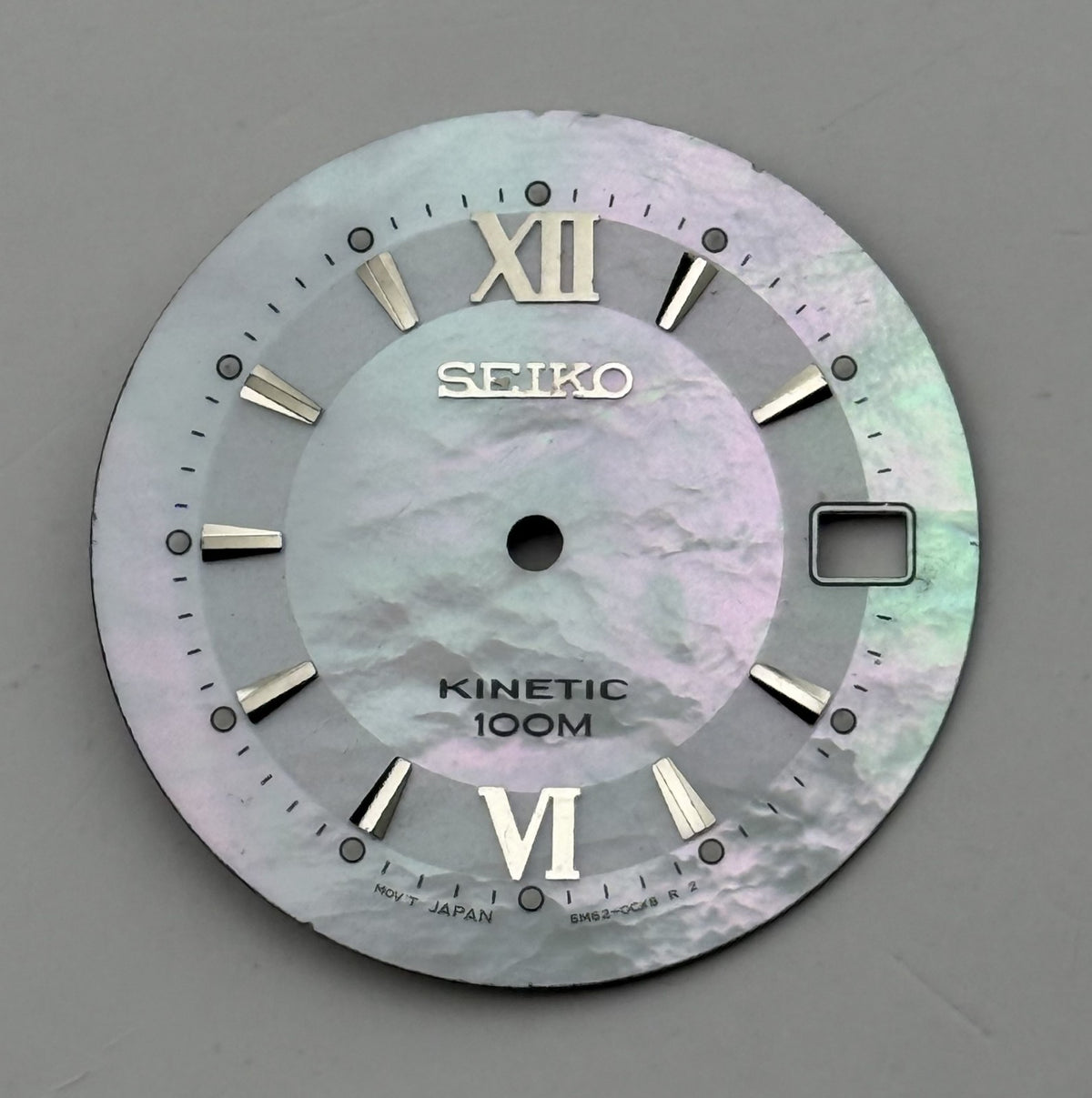 Seiko 5M62-0CX8 Watch Dial Kinetic 100M MOP Japan Spare Parts Repair 27.4mm