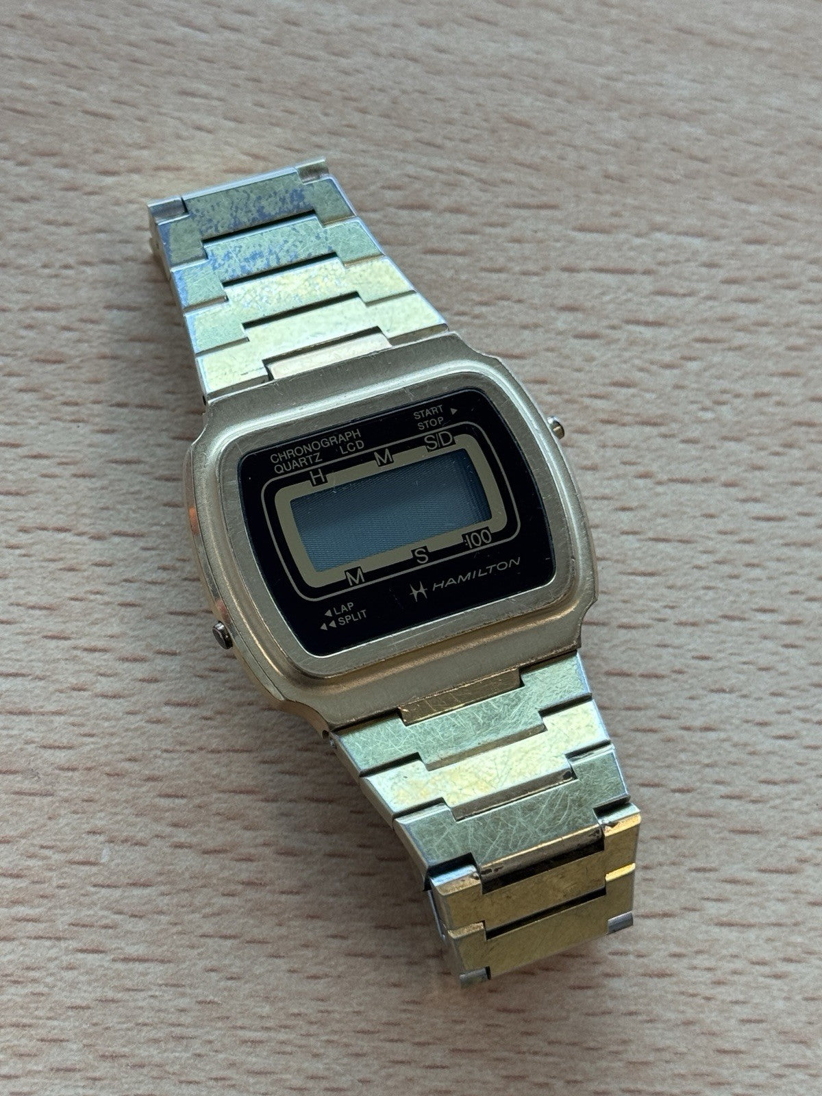 ESA 942.711 Hamilton Digital Watch Chronograph Quartz Vintage For Parts / Repair