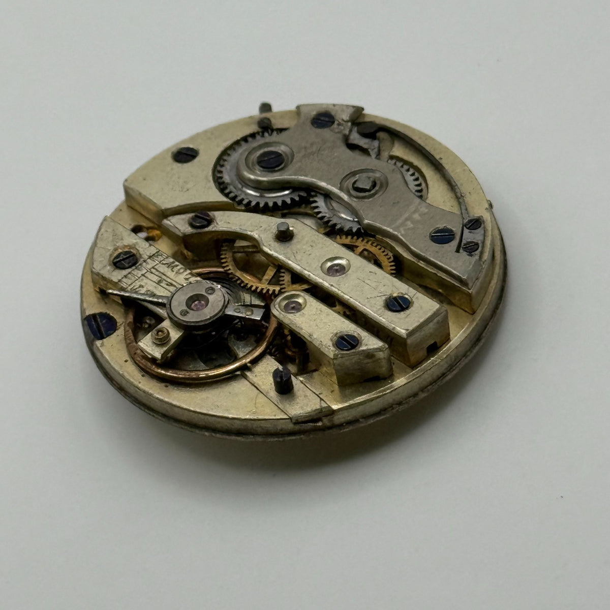 Cylinder Escapement Pocket Watch Movement - Unidentified - Parts / Repair 33.9mm