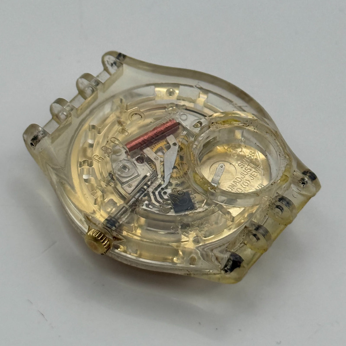 Vintage Swatch Jam Watch AG 1997 Gold Tone ETA Quartz Swiss 33mm Parts 