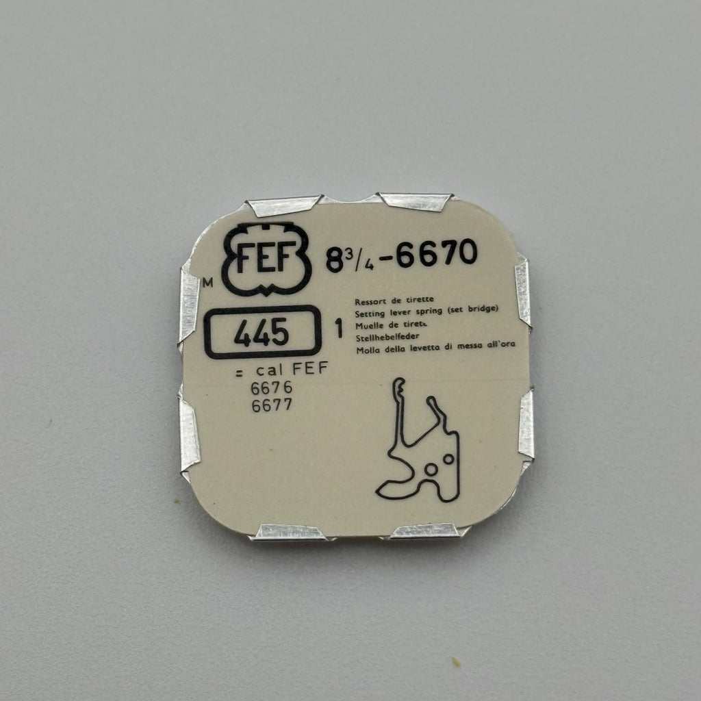 FEF 6670 Setting Lever Spring - 8 3/4 - 445 - New Old Stock - Watch Parts