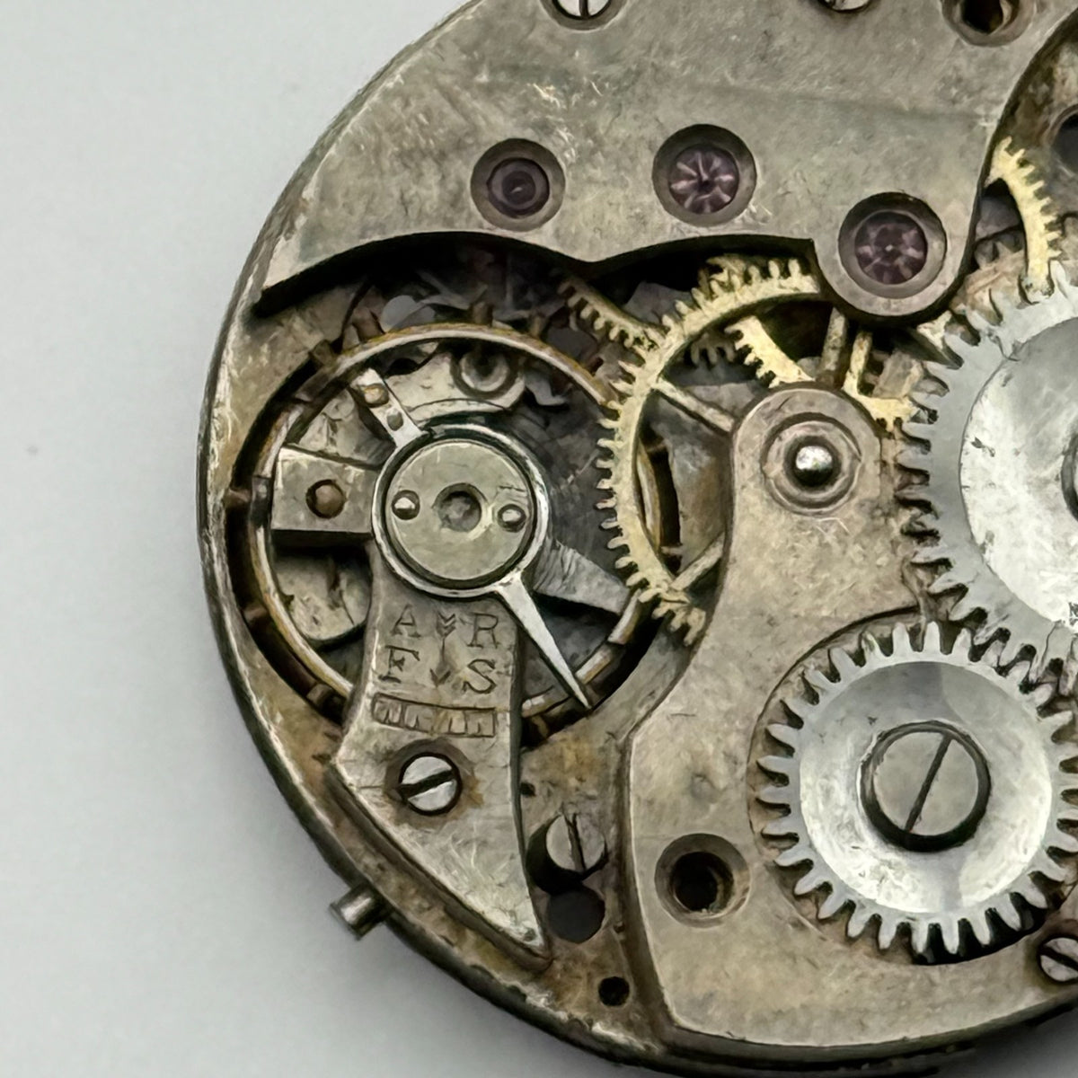 Unidentified Watch Movement Manual Wind Vintage Parts Repair Spares 24.1mm