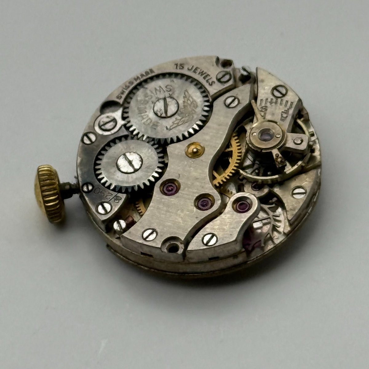 Peseux 60 Watch Movement Rotary 15 Jewels Swiss Manual Wind Parts Repair 18.6mm