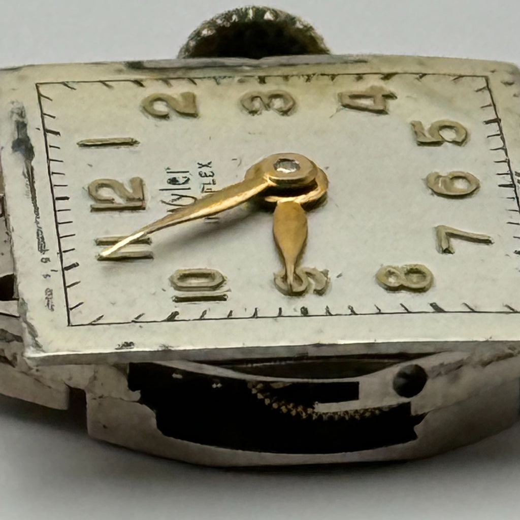 Wyler Incaflex Watch Movement 17 Jewels Swiss Manual Wind Parts Repair 15mm