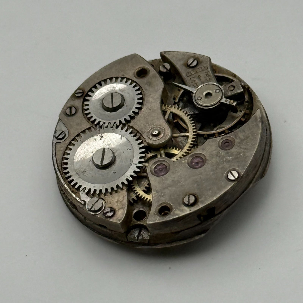 Unidentified Watch Movement Manual Wind Vintage Parts Repair Spares 24.1mm