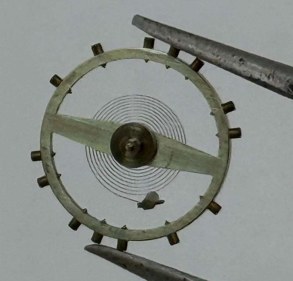 Lanco 1020 Balance Wheel Complete And Spring Progress Watch Movement Parts NOS