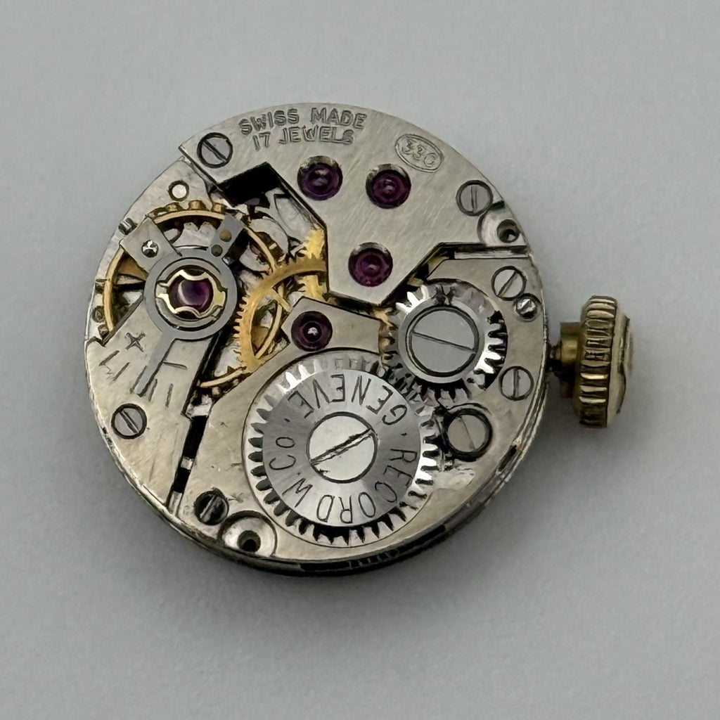 Record 330 Watch Movement - Running - For Parts / Repair