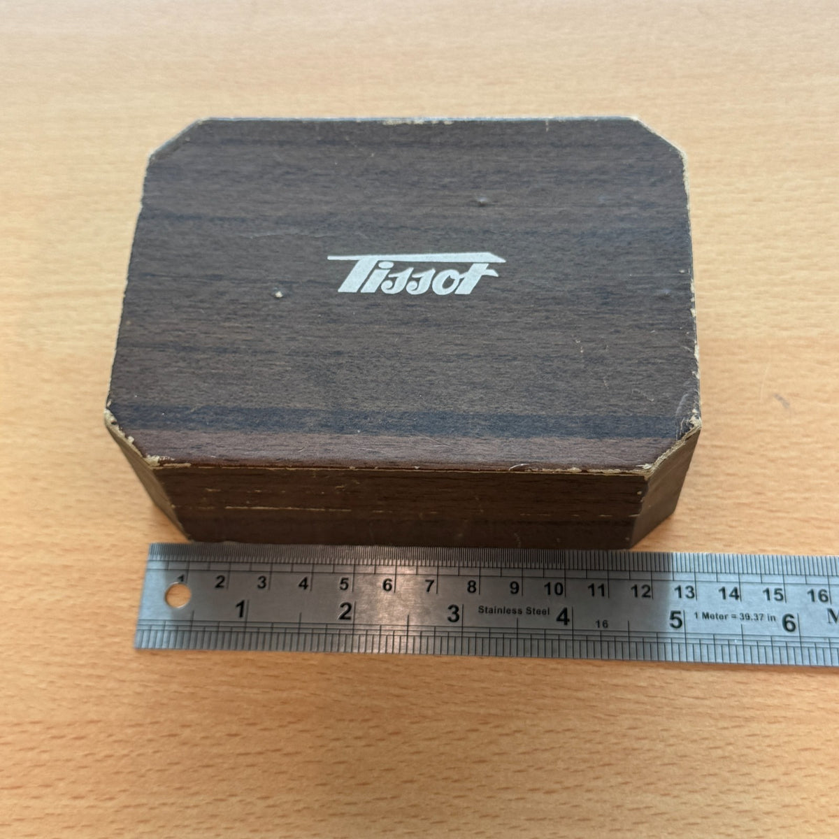Vintage Tissot Watch Box In Brown - Rare Find For A Collector - 13cm x 9.5cm