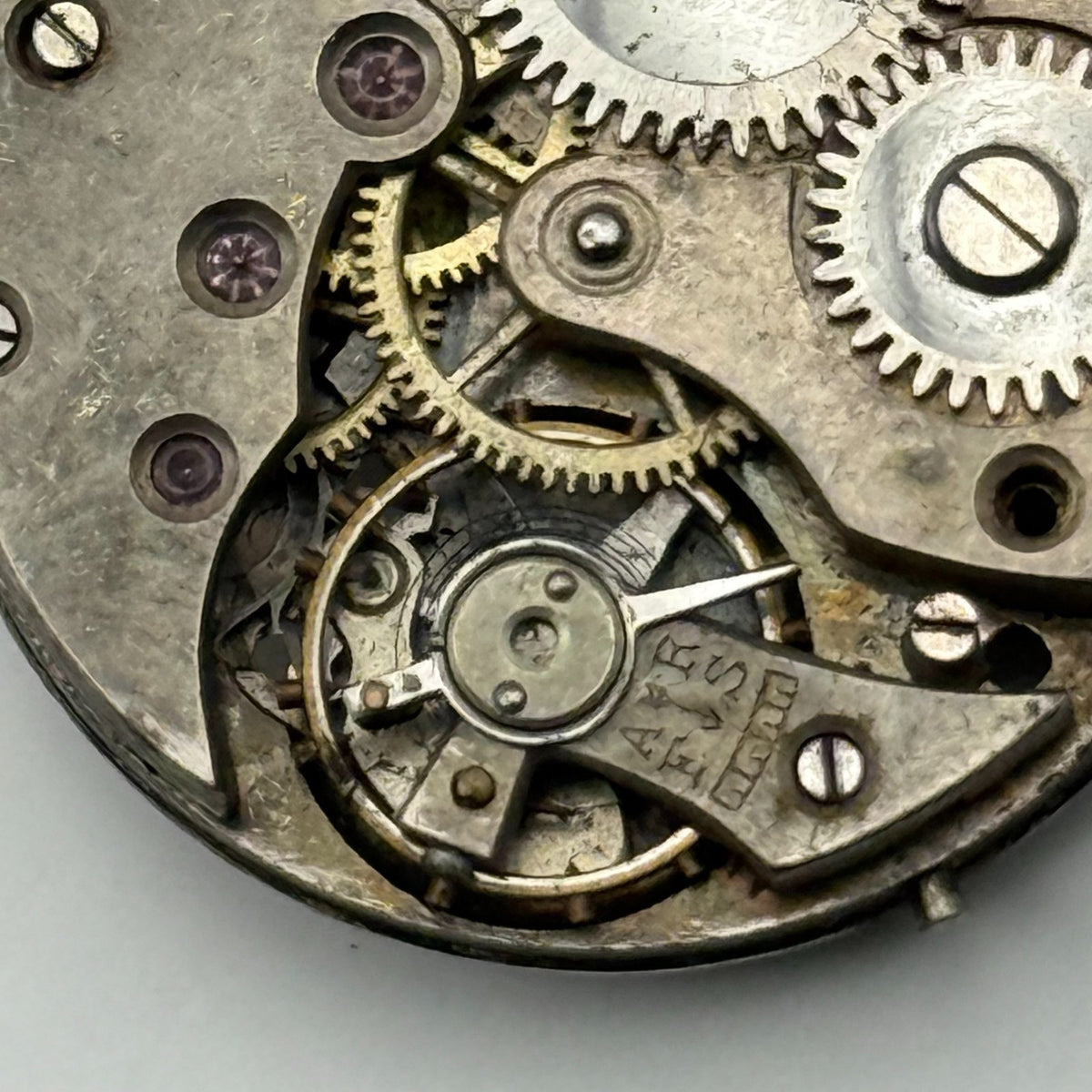 Unidentified Watch Movement Manual Wind Vintage Parts Repair Spares 24.1mm