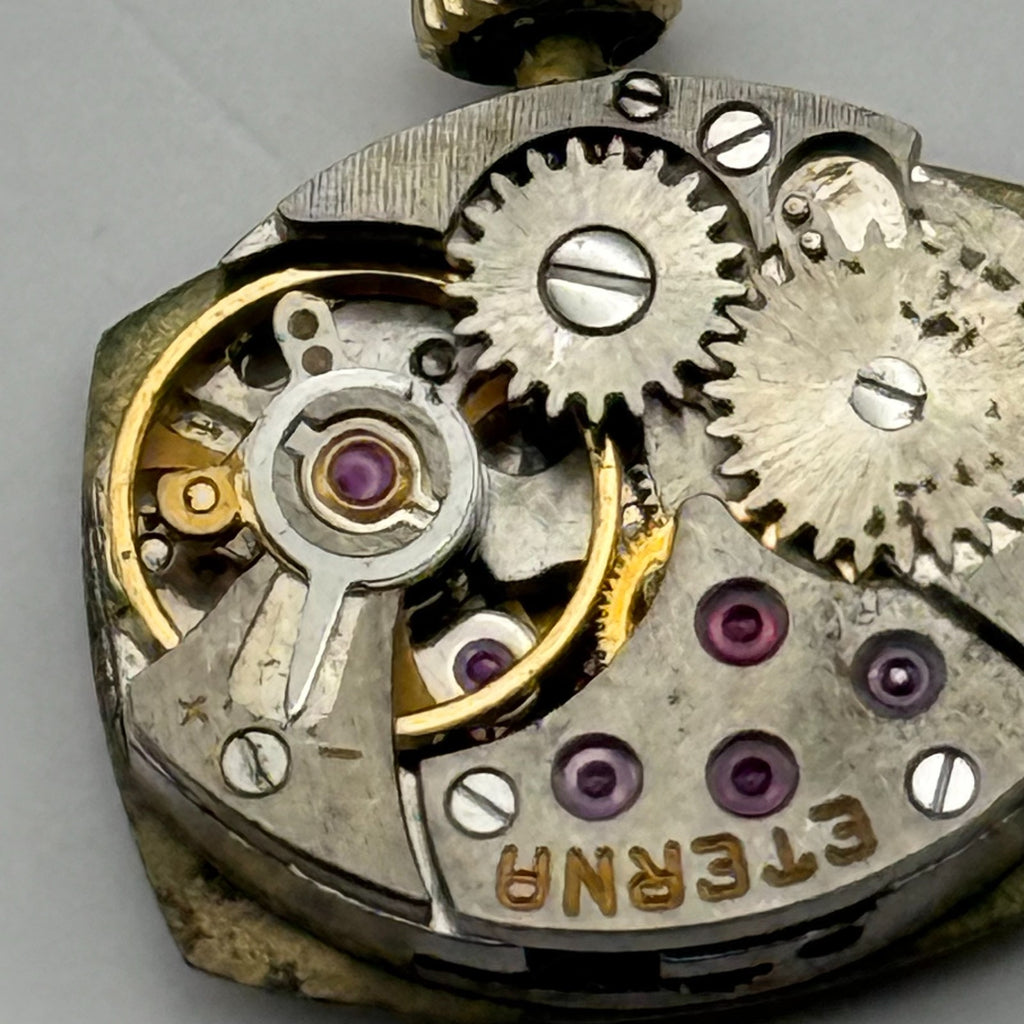 Eterna 1447K Watch Movement + Eterna Crown Ladies Swiss Parts Repair 13mm