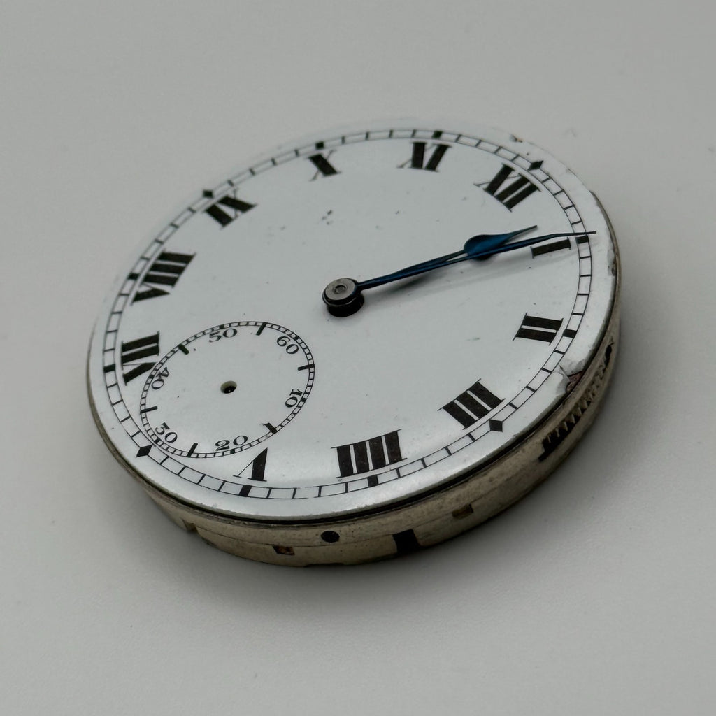 Record Trenton Dreadnought Pocket Watch Movement - Running - For Parts / Repair