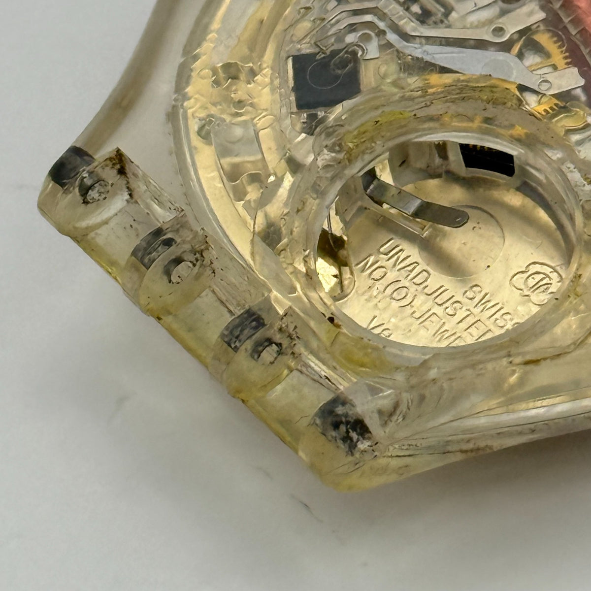 Vintage Swatch Jam Watch AG 1997 Gold Tone ETA Quartz Swiss 33mm Parts 