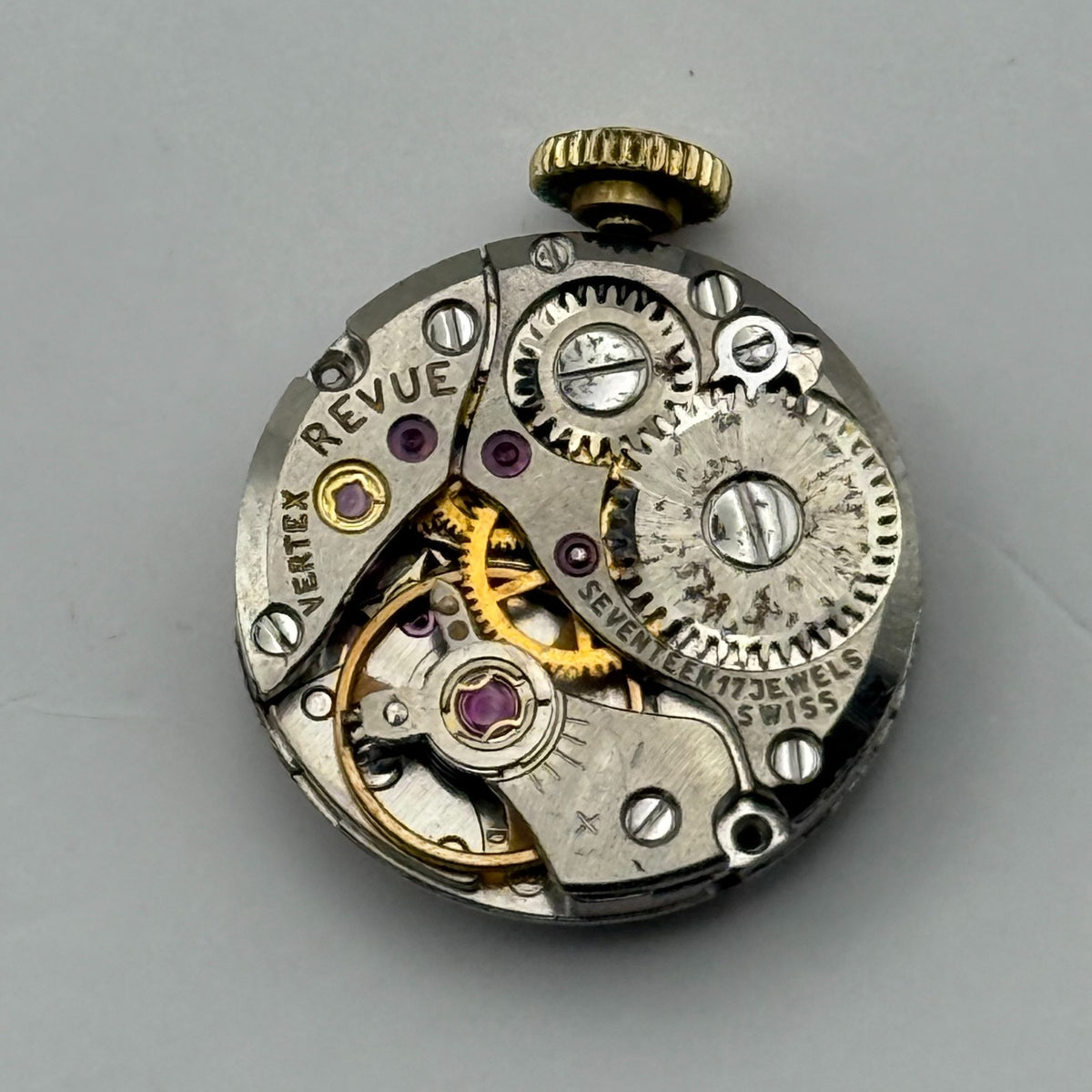 MSR D1 Watch Movement Vertex Revue 17 Jewels Swiss Manual Wind Parts 15.1mm