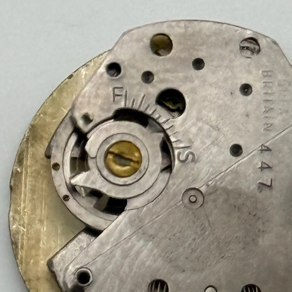 Timex 447 Watch Movement Gt. Britain Manual Wind Vintage Parts Repair 15.1mm