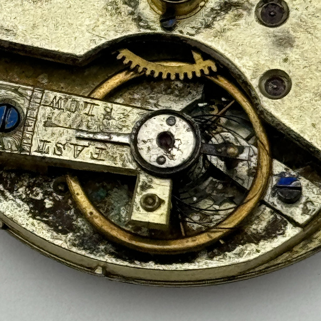 Antique Key Wound Pocket Watch Movement Dial Parts Repair Spares 38.6mm