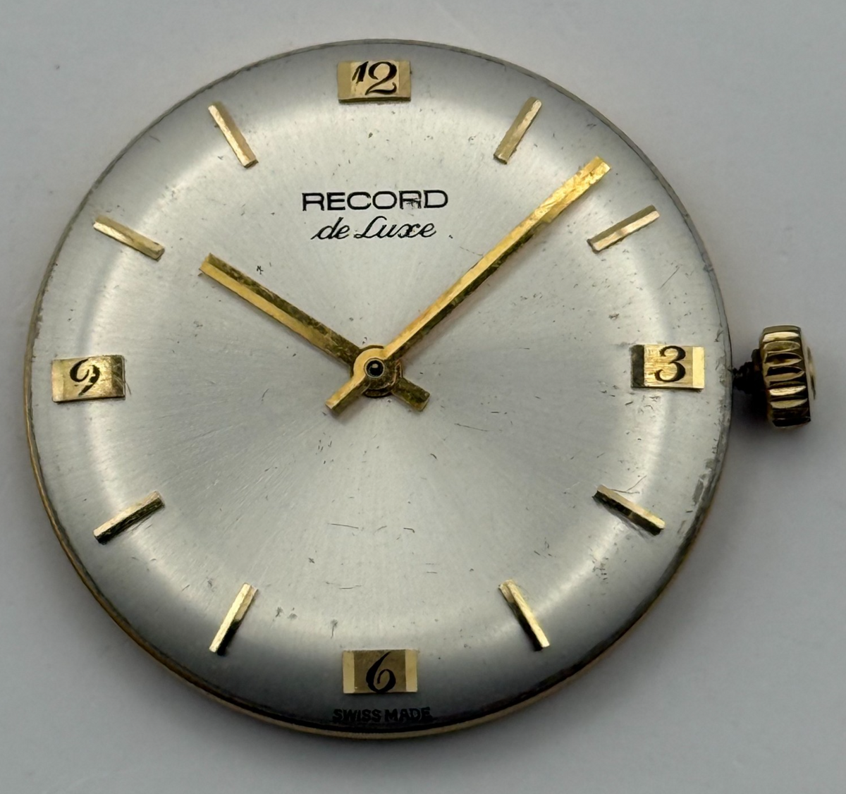 Record 650 Watch Movement - De Luxe 17 Jewels - For Parts / Repair - 29.7mm