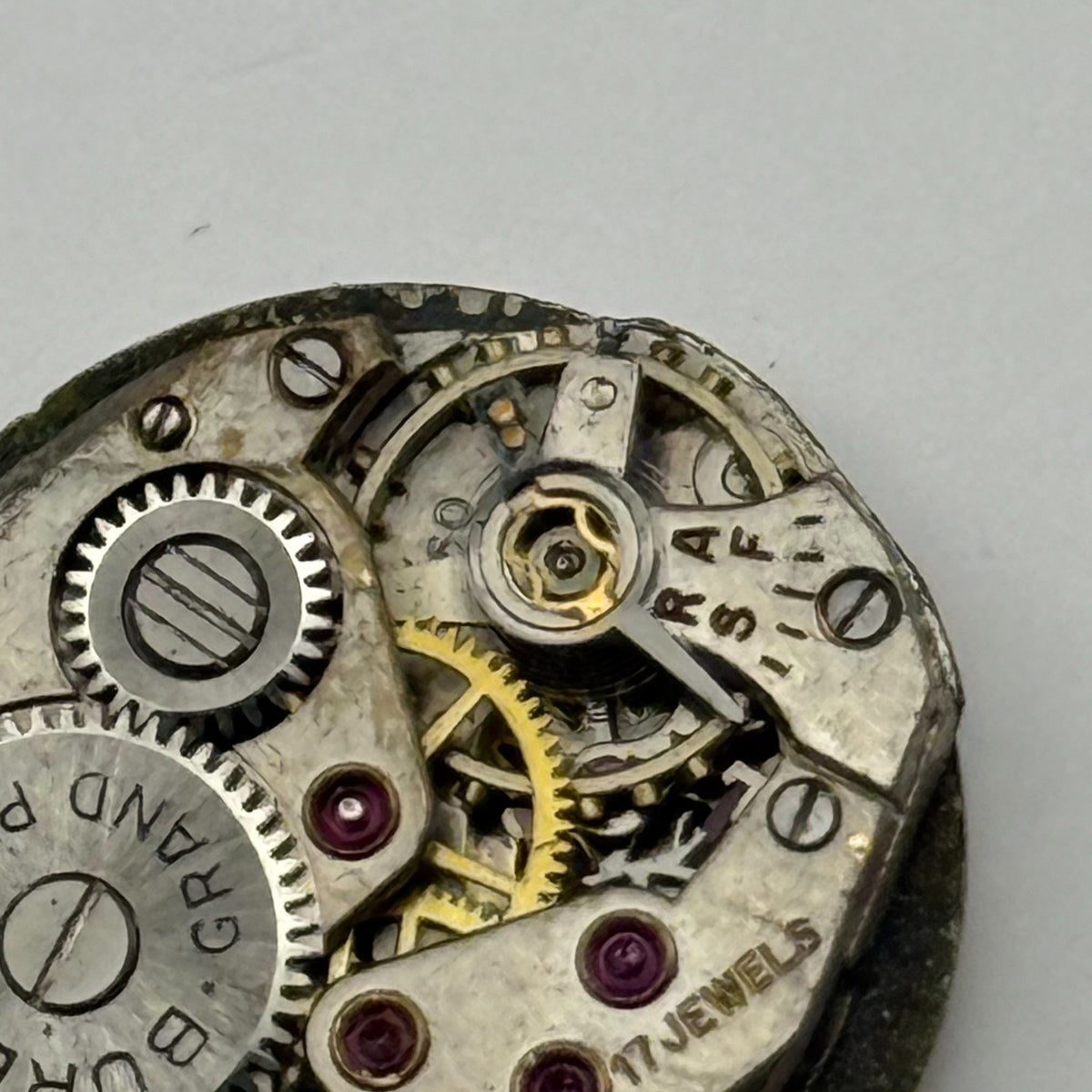 Buren 350 Watch Movement Grand Prix Swiss 17 Jewels Manual Wind Parts  15.2mm