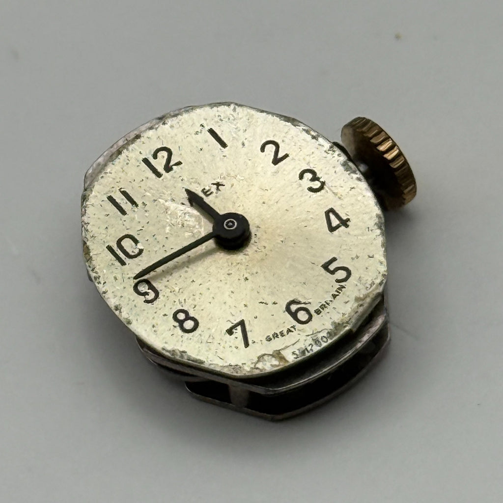 Timex 453 Watch Movement Great Britain Manual Wind Vintage Parts Repair 14.2mm