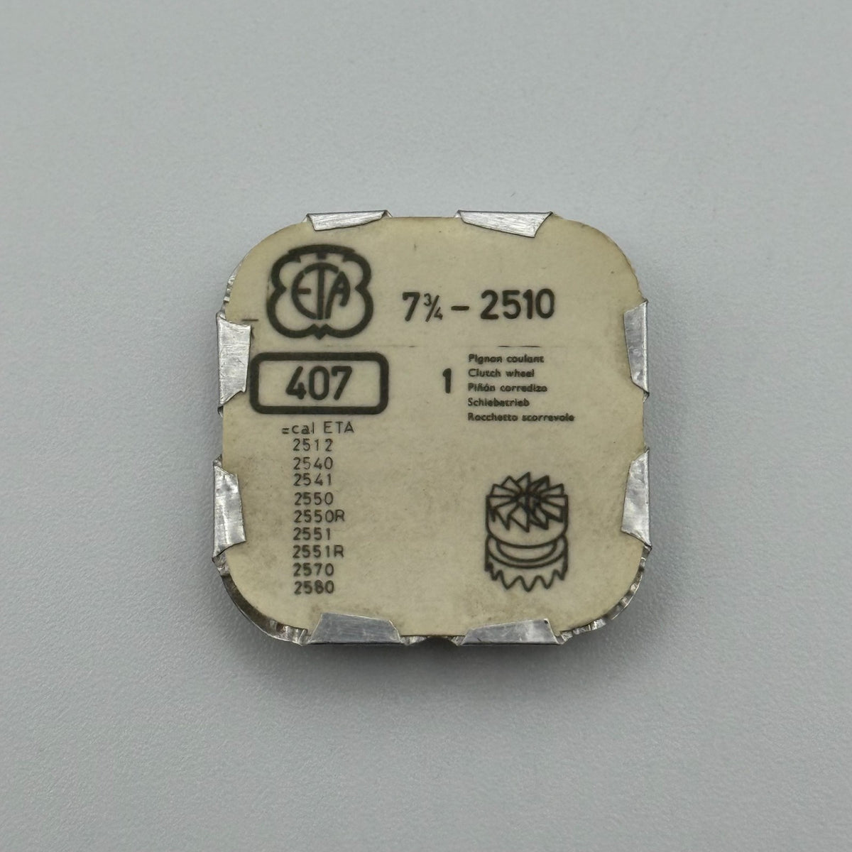 ETA 2510 Clutch Wheel - 7 3/4 - 407 - New Old Stock - Watch Parts