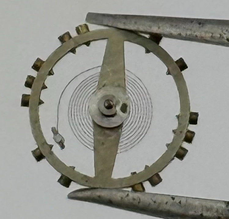 Balance Wheel Complete And Spring Watch Movement Parts Vintage NOS