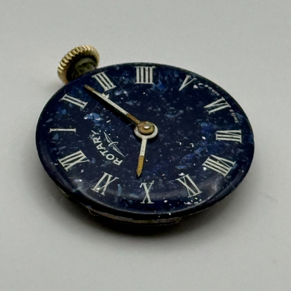 FHF 34-21 Watch Movement - Rotary Blue Dial Ladies 17.2m - For Parts / Repair
