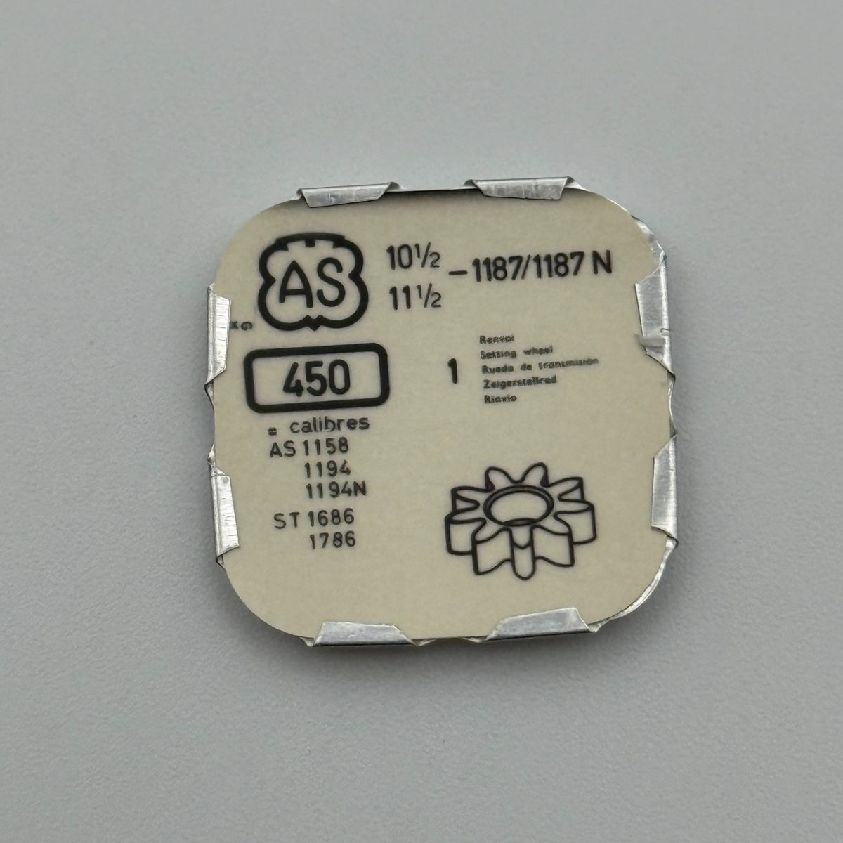 AS 1187/1187N Setting Wheel - 10 1/2-11 1/2 - 450 - New Old Stock - Watch Parts
