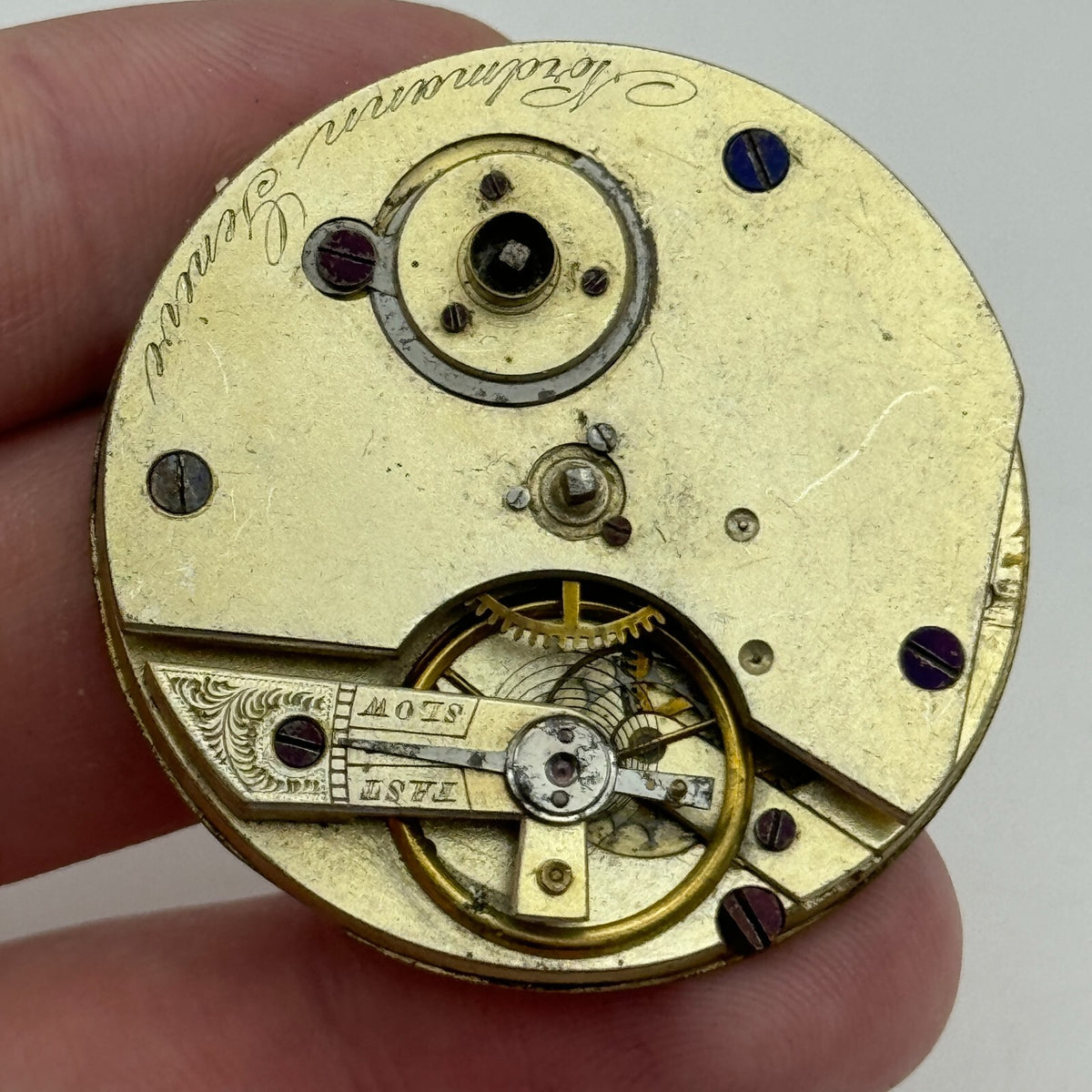 Nordmann Geneve Antique Key Wound Pocket Watch Movement Parts Repair 40.7mm