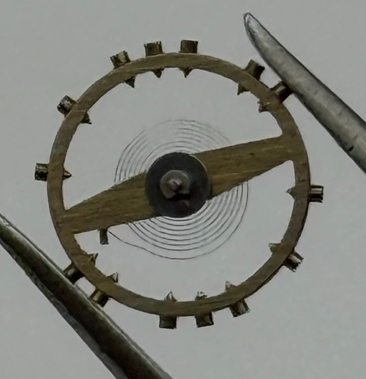 ETA 2412 Balance Wheel Complete And Spring 6¾’’’ 1257 M Watch Movement Parts NOS