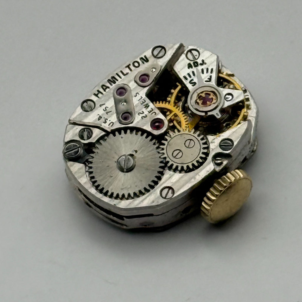 Hamilton 757 Watch Movement Running 22 Jewels U.S.A. Manual Wind Parts 12.9mm