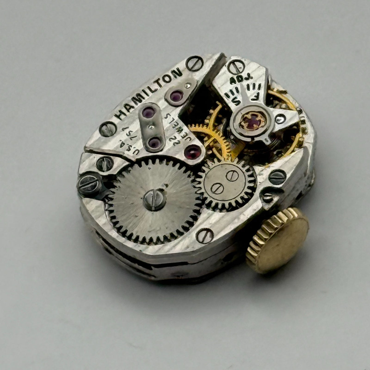 Hamilton 757 Watch Movement Running 22 Jewels U.S.A. Manual Wind Parts 12.9mm
