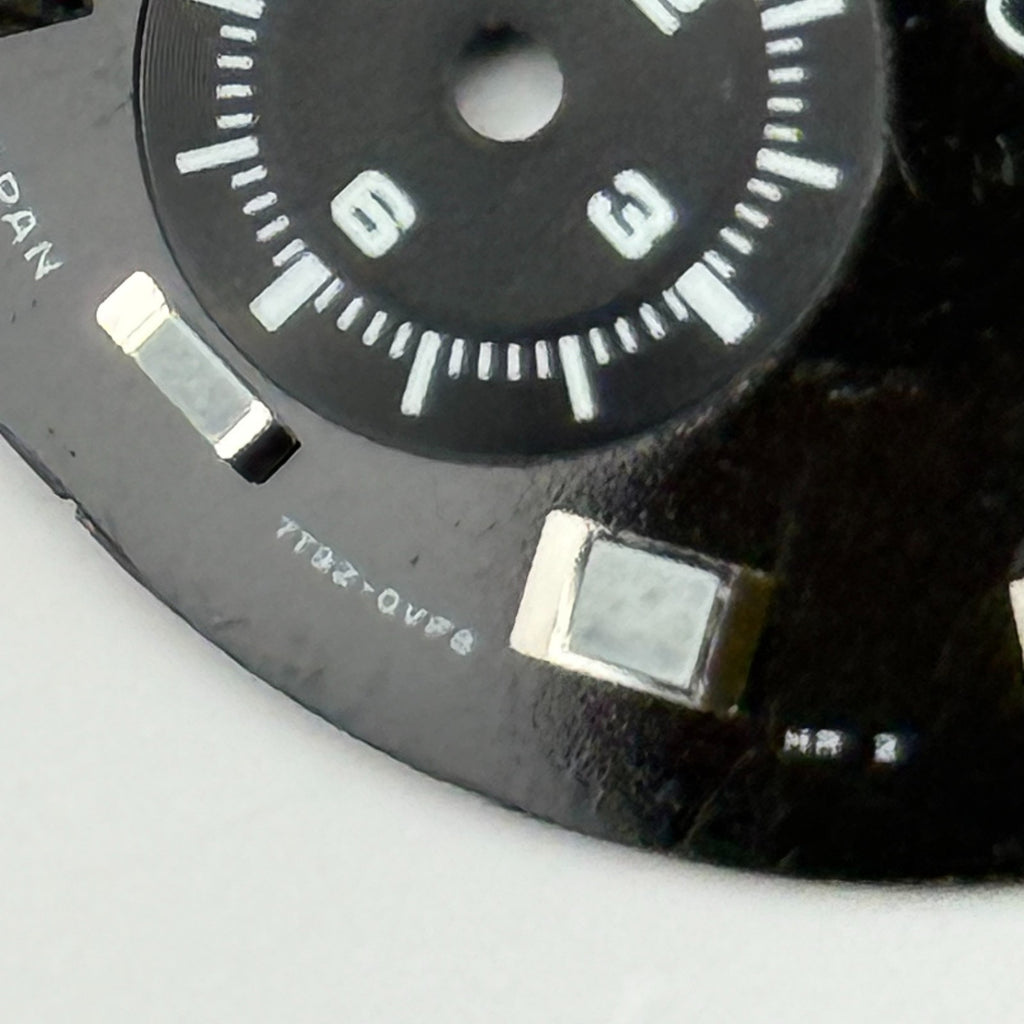 Seiko 7T92-0VF8 Watch Dial Chronograph 100M Black Spare Parts Repair 29.9mm