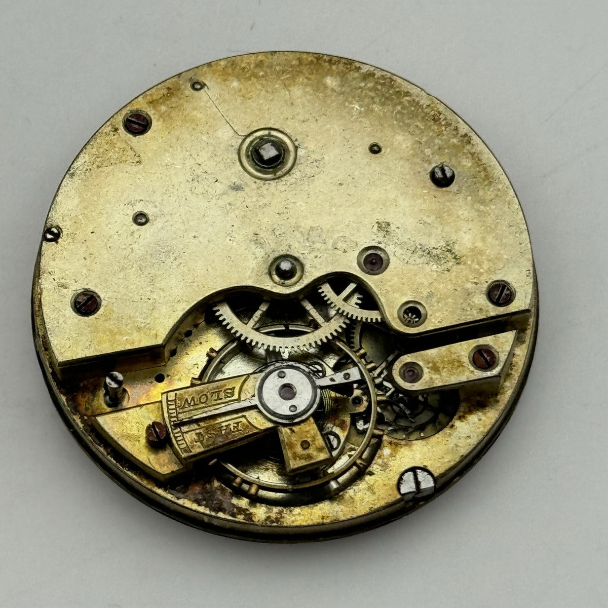 Antique Pocket Watch Movement Key Wound Parts Repair Spares 42.7mm
