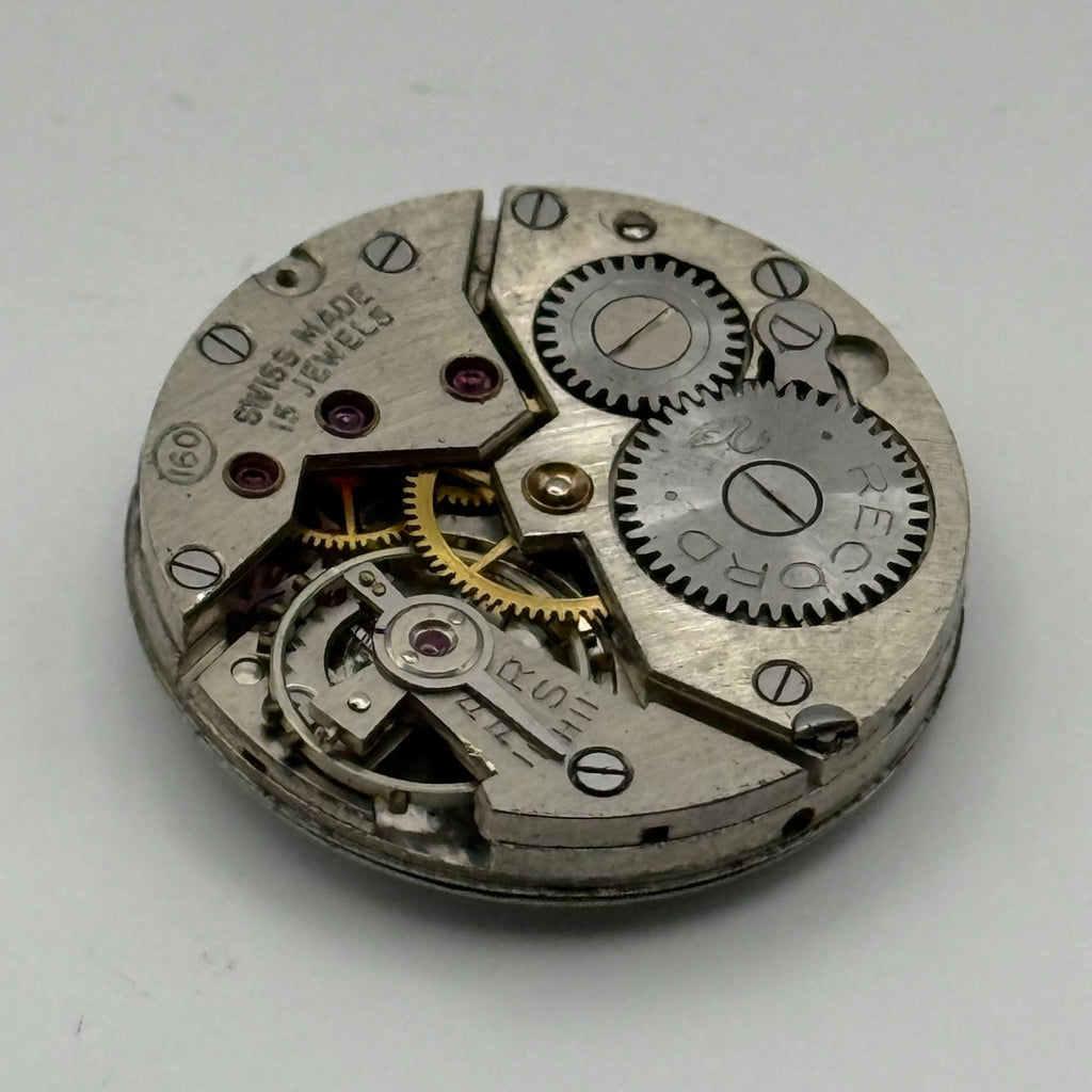 Record 160 Watch Movement - Sub Seconds 15 Jewels - For Parts / Repair - 21.9mm