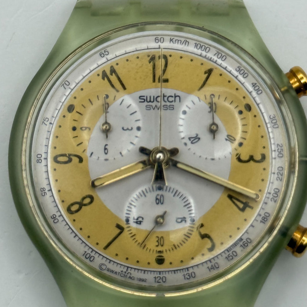 Vintage Swatch Chrono Watch SCG100 Golden Globe 1992 ETA Quartz Swiss 39mm Parts